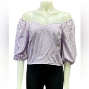 Riley & Rae NWT Crop Lilac Drop shoulder Size Medium
